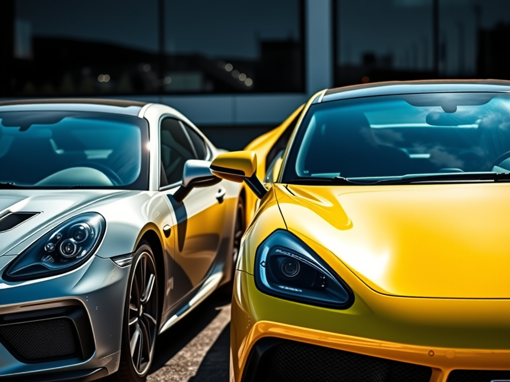 2 cars next to each other